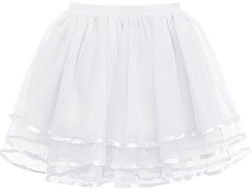 Wikoan Underkjol, tyllkjol, kort underkjol, tyllkjol, krinolin, puffy, tyllkjolar för karneval, temafest, balett, dans, fin halloweenkostym, Vit, S-M