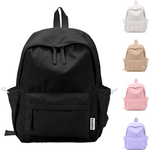 InfiniZer Causal School Bags for Boys Girls Small School Backpack Lightweight Travel Backpack Rucksack Water Resistant Bookbag for College Teenage (Black)