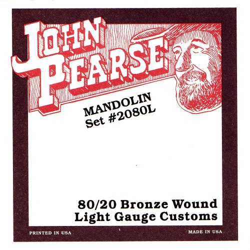 John Pearse® Strings »2080L LIGHT CUSTOMS - MANDOLINE - 80/20 BRONZE - LOOP END« Corde per Mandolino - 010/038
