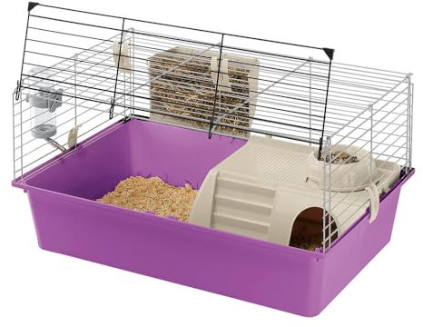 Ferplast Meerschweinchenkäfig, Kleintierkäfig, CAVIE 15 Kleintierzubehör inklusive, 70 x 47 x h 38 cm.