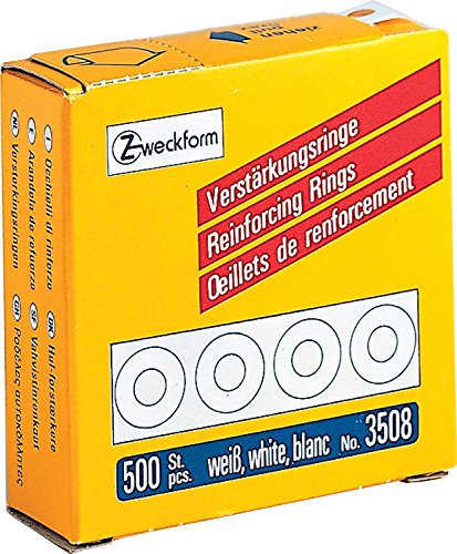 10 Spenderschachteln mit je 500 Stück Verstärkungsringe 5.000 Stück weiss ZWECKFORM 3508 weiß (10)