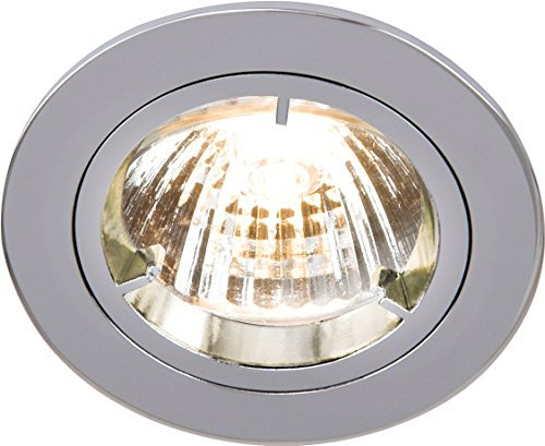 Knightsbridge IP20 230V/12V GU10/MR16 Chrome Recessed Fixed Twist & Lock Downlight, Aluminium RD1C