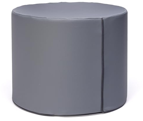 Ecopuf Pouf pall Roller – vadderad sittpall av konstläder – ultralätt – avtagbart överdrag