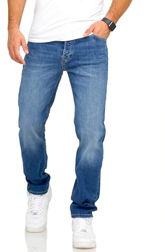 JACK & JONES Herr jeans Mike ARIS Regular fit raka ben denim herrbyxor, Mörkblå denim, 36W x 30L