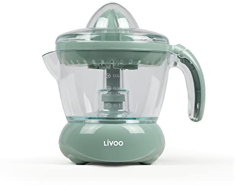 Saftpresse Elektrisch Klein 700 ml - Elektrische Obstpresse Entsafter - Zitruspresse mit Ausgießer und Behälter - Fruchtpresse Orange Zitrone 2 Presskegel - Mint Grün