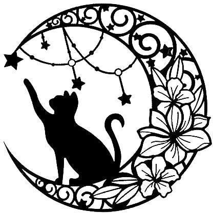 MagiDeal Decor, Wall Hanging Ornament, Metal Wall Art, Minimalist Wall Sculpture Sign, 13 Cat Silhouette for Indoor Outdoor Garden,Style A