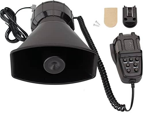 FARBIN Sirène de Voiture Avec 7 Sons Police Sirène Haut-Parleur Amplificateur Alarme Voiture Avec PA Micro 12V 100W PA Amplificateur de Son D'urgence de klaxon