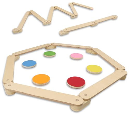 Froadp Poutre d'équilibre avec 6 pierres d'équilibre colorées pour enfants de 3 à 7 ans - Poutre d'équilibre - Poutre d'équilibre - Poutre d'équilibre pour enfants - Jouet Montessori pour l'intérieur