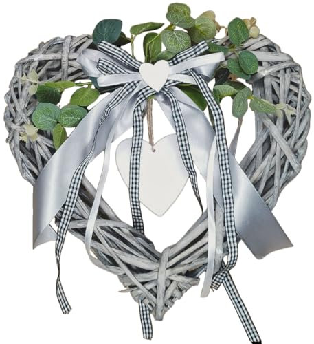 Türkranz ganzjährig für außen - Elegant Dank Naturmaterialien - 30cm Dekokranz für Haustür - Ganzjährig nutzbarer Kranz - Hochwertige Deko für Haustür und Fensterdeko hängend