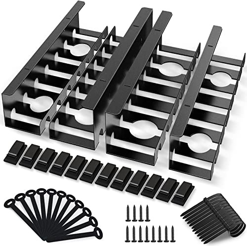 JYiuog Canales de cable Escritorio para tu escritorio Gestión de cables Escritorio, Gestión de Cable Escritorio para Escritorio (Negro, 4 Unidades)