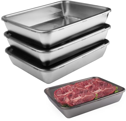 WakiHong 4 st livsmedelsbehållare i rostfritt stål, smörgåslådor i rostfritt stål med lock, lufttät matlåda, återanvändbara, BPA-fri, för kött, ost (2 000 ml)