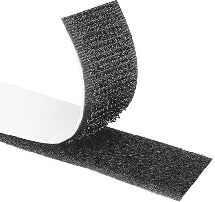 Wixovo Autoadesivo Nastro Adesivo 9m x 25mm, Feltro Nastro Adesivo, Nastro Hook & Loop per Riporre e Organizzare, Artigianato DIY (nero)