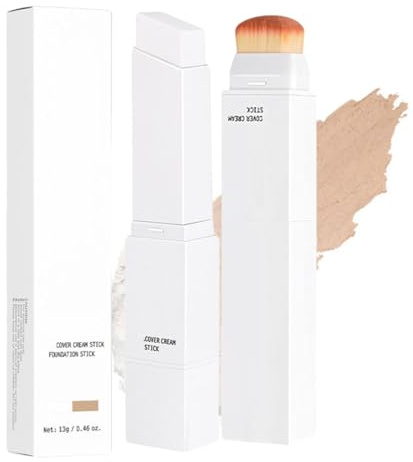 Color Changing Foundation Stick mit Bürste, Cover Cream Korean Make Up, Feuchtigkeitsspendende Grundierung mit Mittlerer bis Voller Deckkraft, Geeignet für Alle Hauttypen (Natürlich)