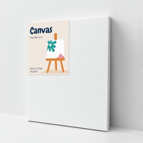 Lienzo para Pintar 40x50 cm 380 g/m² – Canvas 100% Algodón con Bastidor de Madera 1,5 cm, Imprimado, para Acrílico, Óleo y Técnicas Mixtas (40x50)