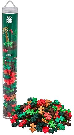 PLUS PLUS Building Blocks Toy - 100 pc Kids Construction Toys, Creative Learning Resources and STEM Play for Home and Travel - Girls and Boys Toys Age 5 Plus - Jungle 100 Pieces