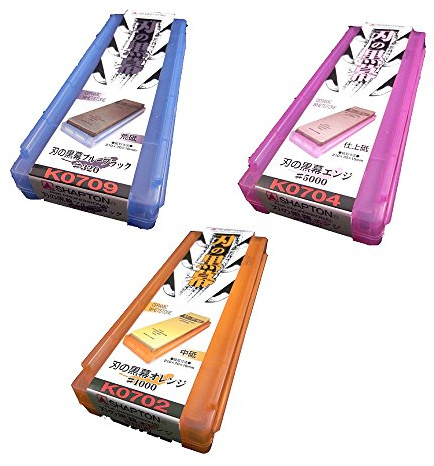 SHAPTON Ha No Kuromaku Ceramic Whetstone - D-Set: Rough (#320) + Medium (#1000) + Fine (#5000) Grit