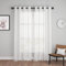UPOPO Vorhänge Gardinen mit Ösen Voile Leinenstruktur Vorhang Ösenvorhang Ösenschal 2er Set Schal Gardine Sheer Transparent Einfarbig für Wohnzimmer Schlafzimmer Fenster 140X225cm (BxH) Weiß