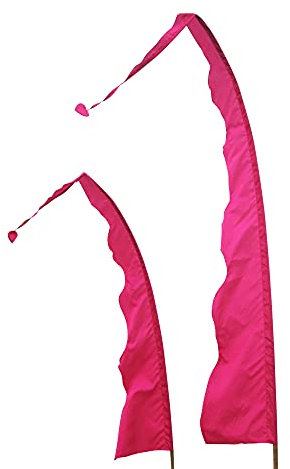 DEKOVALENZ - Balifahne WAVE, Stoff ohne Stange, versch. Farben+Längen, Fahnenlänge:3 Meter, Farbe:pink/fuchsia
