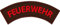 Feuerwehr Aufnäher/Aufbügler gestickt | Brustemblem Firefighter Patch Feuerwehr Beruf gebogen für Brust | Geschenk Feuerwehrmann Abzeichen zum annähen/aufbügeln | 100x40mm