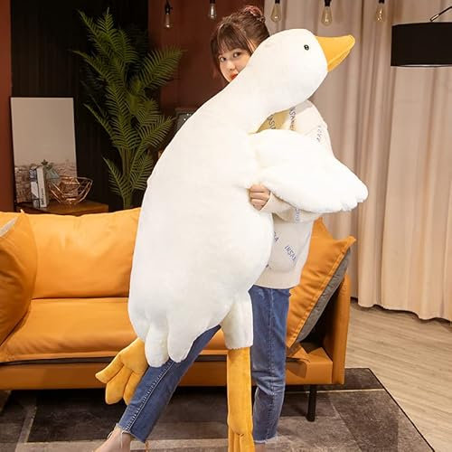50-160 cm Riesige Gans Plüschtiere Große Ente Puppe Weiches Kuscheltier Schlafkissen Kissen für Kinder und Mädchen (130CM)