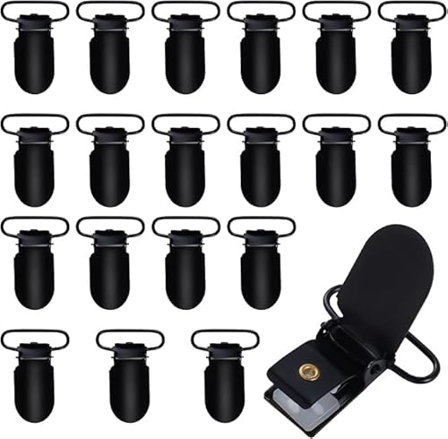 Marrywindix 20pcs 1 Black Suspender Clips Metal Holder Clips Sheet Fasteners Suspenders Holder for Mattress Pad Cover Sofa Cushion