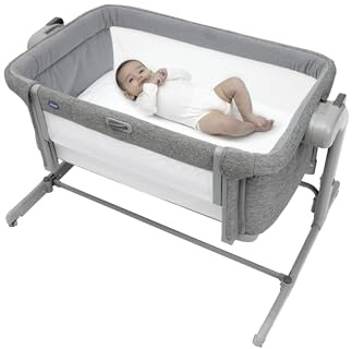 Chicco Next2Me Magic Evo Infant Cosleeping Crib, Compatible with Different Beds, Rocking Mode, Adjustable Height, Sliding Barrier, 4 wheels, Good Air Circulation, Mattress and Bag Included, 0-6 m
