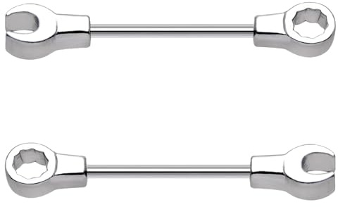 FLOGWE 14G Wrench Barbell Nipple Ring 316L Stainless Steel Body Piercing Jewelry for Women and Men