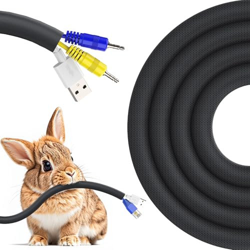REFLYING Cable Tidy Sleeve 3 Meters-9.5mm, Black Cable Protector Keep Dogs Cats Pets from Chewing Cords, Expandable Braided Cable Management Sleeve, Cable Wrap Cord Protector with 8 PCS Cable Ties