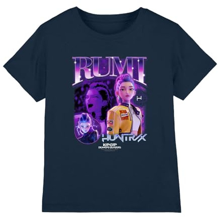 KPOP Demon Hunters Huntrix Huntrx Rumi Bootleg T-Shirt Bambini, Navy, 9–11 A