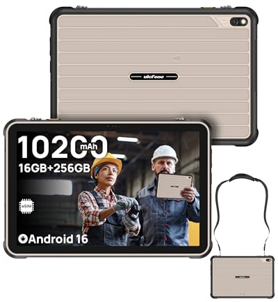 Ulefone Rugking Pad 2 Pro 4G Rugged Tablet(Built-in eSIM), Android 16, 16GB+256GB Octa Core, 10.1 Corning Display, 48MP Rear Camera, 10200mAh, Dock Charging, IP68/69K, NFC, Widevine L1 - Gray