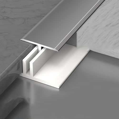 Kakelklipp, platt avdelarremsa för dörrtröskel, golvövergångsremsa, för tjocka golv från 12–18 mm, aluminiumlegering halkfri halsremsa med bas