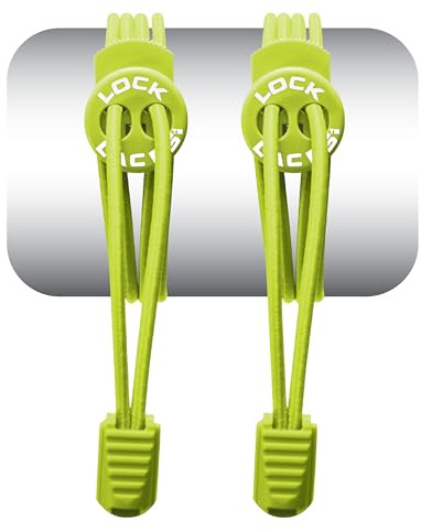 LOCK LACES (Elastic No Tie Shoelaces) (Green Apple, 48-Inch)
