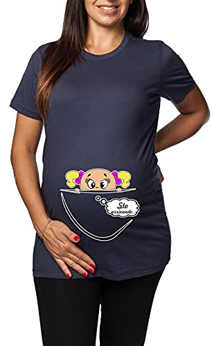 Tshirt Premaman Divertente - Femminuccia STO Arrivando - Maglietta Premaman Divertente - Regalo Futura Mamma - Idea Regalo per Futura Mamma