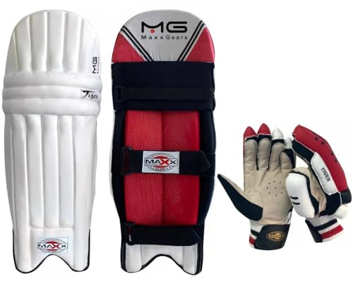 Maxx Cricket Mens HD Foam Premium Quality Comfort Batting Pads + Gloves set left and right handed