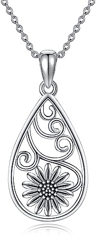 POPLYKE 925 sterlingsilver kolibri halsband bi halsband filigran tårdroppe smycken för kvinnor gåvor, Sterlingsilver, Ingen ädelsten