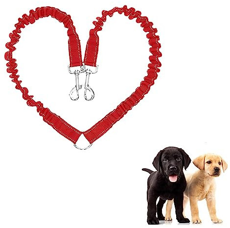 JVHLOV Hundeleine für 2 Hunde, Doppelleine Verstellbar 360°Drehbar, für kleine, Mittlere und Große Hunde