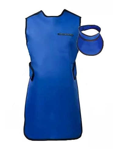VesFy Tablier de Protection Contre Les Rayons X Avec Collier Thyroïdien, Tablier De Radioprotection Pour Hôpitaux Dentaires/animaux De Compagnie(0.35mmPb,100x60cm)