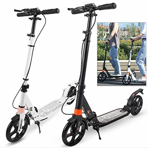 Tretroller Erwachsene Klappbar Kinderroller Erwachsene Scooter Cityroller Tretroller,3 Höhenverstellbare Kickroller mit Handbremse für Jugendliche Kinderroller City Scooter (Schwarz)