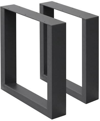 ML-Design Set 2 Gambe per Tavolo Antracite 30 x 43 cm in Acciaio Struttura Telaio per Panca Design Stile Industriale Piedi Tavolino da Salotto Base Cornice Rettangolare Guide in Metallo per Panchine