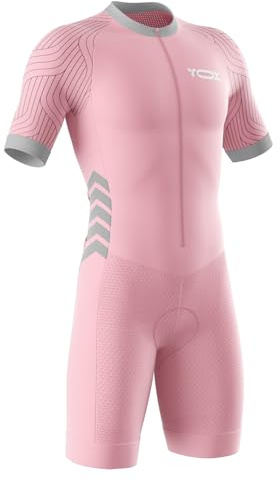 Triathlon Anzug Herren,Trisuit Einteiler,Einteiliges Radtrikot,Gepolstert einteilig Trisuit Bike Short Trisuit Einteiler für Wettkampf,Herren Fahrrad Skinsuit (Typ-1,5XL)