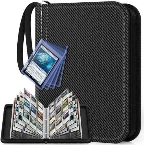 Mlikero Sammelalbum Sammelkarten Album für 440 Karten, 4 Taschen Sammelmappe für MTG Karten, Sammelkarten, Fussball Sports Karten