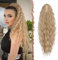 FESHFEN Coleta Postiza Pelo Natural con Pinza Cola Postiza Largo Ondulado Rizado Rubio & Rubio Ceniza Mixto Sintética Extensiones Coleta Postizos para Mujeres, 65 cm