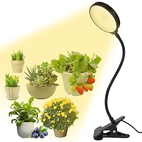 Lampe LED à spectre complet pour plantes - Avec support - 78 LED - 360 ° - Col de cygne - Avec minuterie 4/8/12 heures - Avec adaptateur USB - Noir