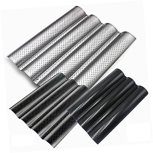 POPETPOP Teglia per Baguette Carbonio Antiaderente Stampo da Forno per Pagnotte Francesi Resistente Calore Vassoio per Cottura Alta Facile