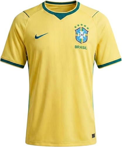 Nike Brasile Uomo L – Brazil National Team Maglia da Calcio – WM 2026 World Cup Fan Jersey NK Dri-Fit Stadium Home Shirt, Canary/Light Menta/Geode Teal