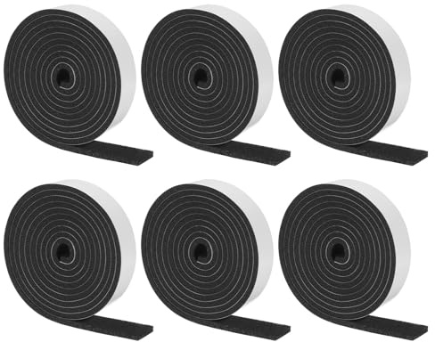 XLIUAX Filtband självhäftande, svart 3 mm tjocka möbelkuddar rulle filtglidare, självhäftande filtband, kan skäras till, självhäftande filtremsor för fönster dörrar stolar möbler (12 mm x 3 mm x 1,5 m