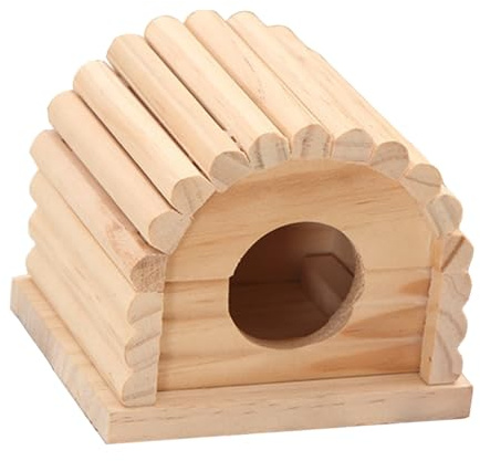 Alipis Cabaña para Hámster de Madera Resistente, Nido Acogedor y Cómodo para Erizos Pequeños y Hámsteres Dorados en Jaula Mascota