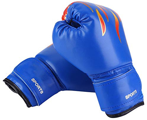 HUSHUI Barnboxningshandskar Slitstarkt PU-material för Muay Thai Sparring Kickboxning 3-12 år Röd Svart Blå 1 Par