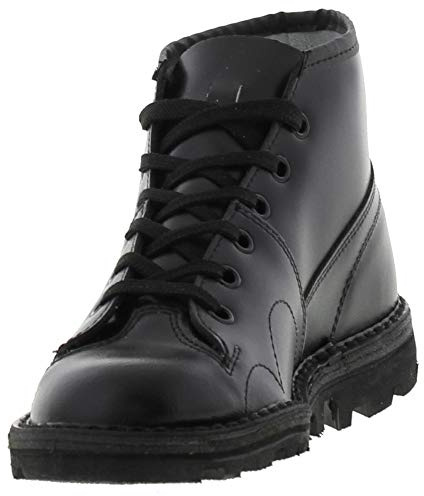 Grafters UNISEX Original Leather Monkey Boots Black