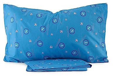 SSC Napoli CL957 Doppelbettlaken-Set hellblau reine Baumwolle Hellblau